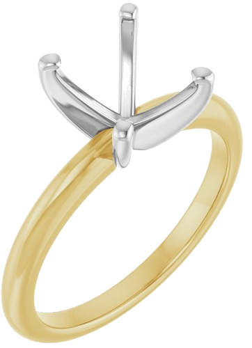 14K Yellow   Platinum  10x8 mm Oval Solitaire Engagement Ring Mounting (1)