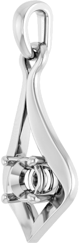 Pakabukas „Solitaire“ 10k white gold Round 4.1mm (2)