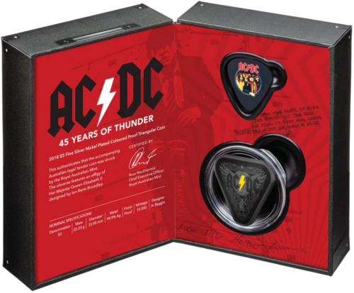 2018 ACDC 45 Years of Thunder Australija 5 dolerių sidabrinė moneta (1)