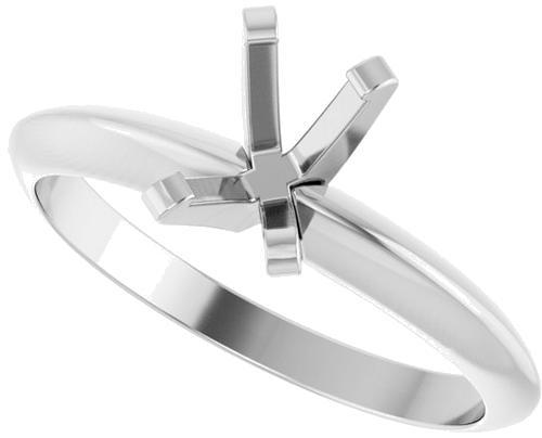 14K White 6x4 mm Emerald Solitaire Engagement Ring Mounting (5)