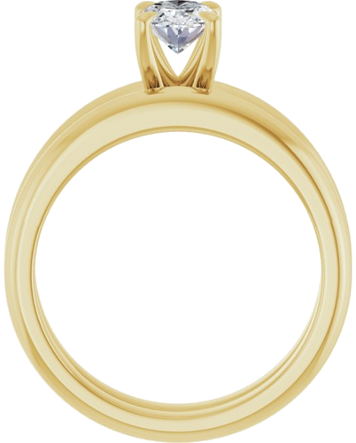 Sužadėtuvių Žiedas „Solitaire“ 585 Geltonojo Aukso Oval 7mm x 5mm (7)