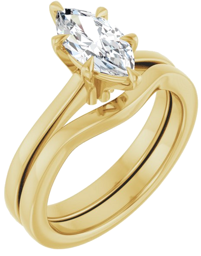 Sužadėtuvių Žiedas „Claw-Prong“ 14k yellow gold Marquise 10mm x 5mm (6)