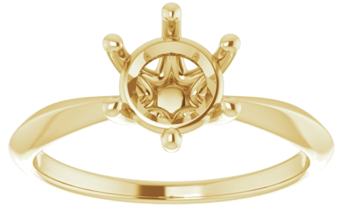 Sužadėtuvių Žiedas „Solitaire“ 585 Geltonojo Aukso Round 7mm (3)