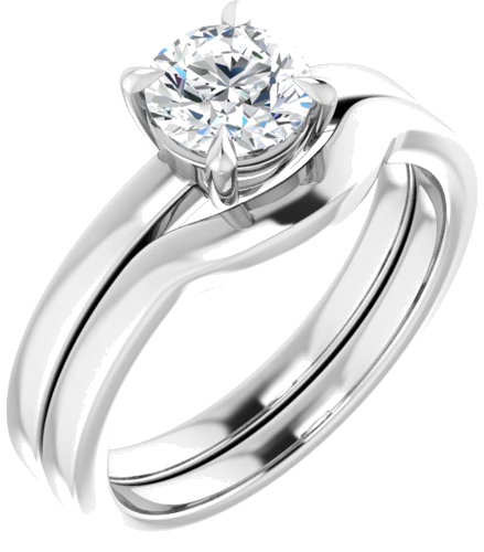 Sužadėtuvių Žiedas „Claw-Prong Solitaire“ 14k white gold Round 6mm (5)