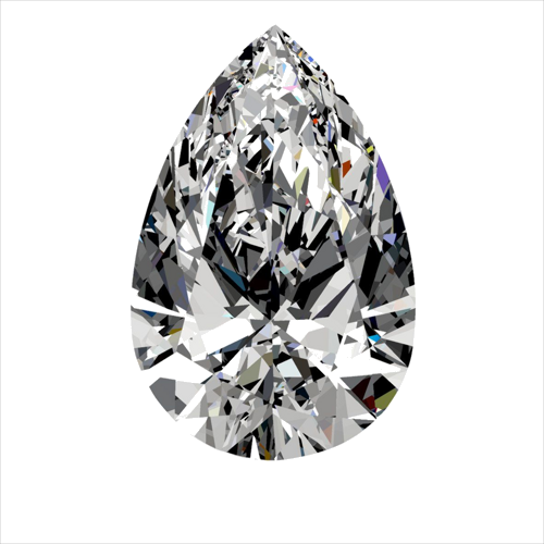 0.4 carat H-VS2 Natūralus Pear Deimantas (1)