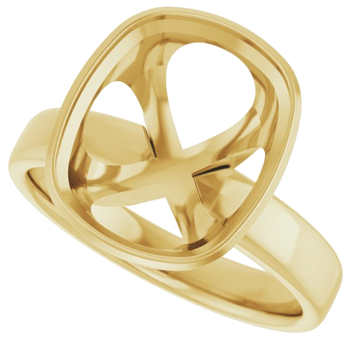 Sužadėtuvių Žiedas „Bezel-Set Solitaire“ 14k yellow gold Elongated Cushion 12mm x 10mm (5)