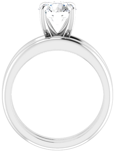 Sužadėtuvių Žiedas „Solitaire“ 585 Baltojo Aukso Round 7.4mm (7)