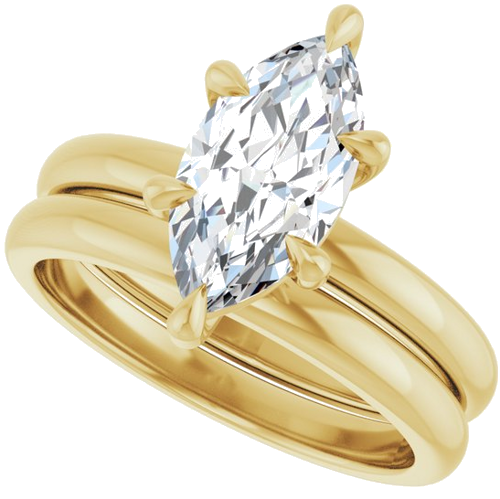 Sužadėtuvių Žiedas „Claw-Prong“ 10k yellow gold Marquise 12mm x 6mm (10)
