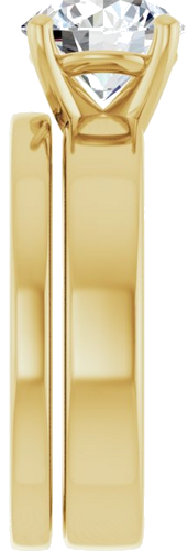 Sužadėtuvių Žiedas „Solitaire“ 585 Geltonojo Aukso Round 8mm (9)