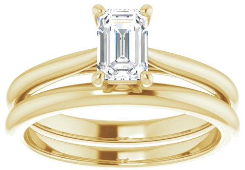 Sužadėtuvių Žiedas „Solitaire“ 14k yellow gold Emerald 6mm x 4mm (8)