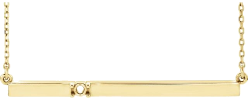 14K Yellow 1-Stone Family 17 1 2  Necklace Mounting (1)