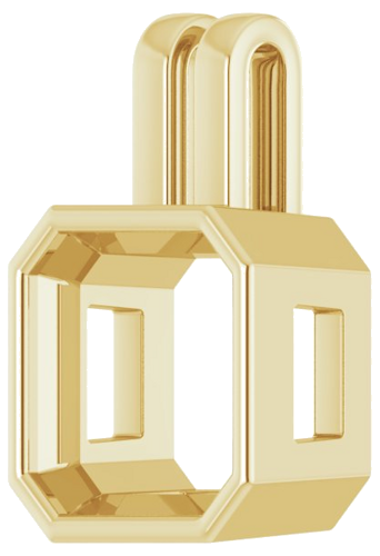 14K Yellow 10 mm Asscher Pendant Mounting (2)