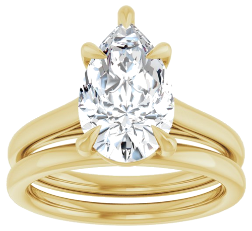 Sužadėtuvių Žiedas „Claw-Pong“ 14k yellow gold Pear 12mm x 7.5mm (8)