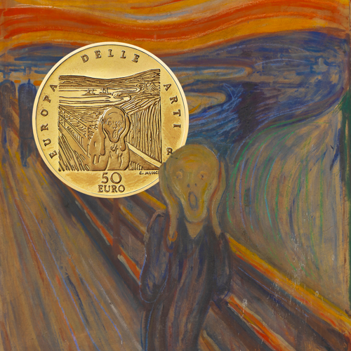2007 Italija Edvard Munch 50 eurų auksinė moneta (3)