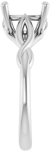 Sužadėtuvių Žiedas „Solitaire Sculptural“ 10k white gold Oval 10mm x 8mm (4)