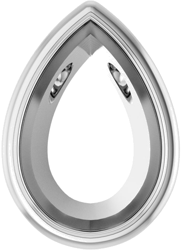 Pakabukas „Bezel-Set Solitaire“ 14k white gold Pear 12mm x 8mm (1)