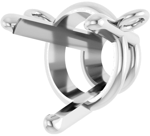 Pakabukas „Round 3-Prong“ 585 Baltojo Aukso Round 7mm (2)