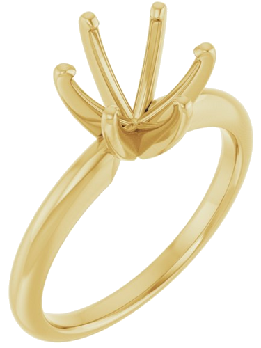 Sužadėtuvių Žiedas „Solitaire“ 14k yellow gold Round 7.8mm x 8.6mm (1)