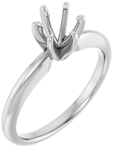 Sužadėtuvių Žiedas „Solitaire“ 14k white gold Round 5.7mm x 6mm (1)