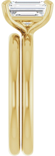 Sužadėtuvių Žiedas „Solitaire“ 750 Geltonojo Aukso Emerald 8mm x 6mm (9)