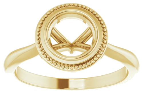 Sužadėtuvių Žiedas „Bezel-Set Solitaire Milgrain“ 14k yellow gold Round 6.5mm (3)