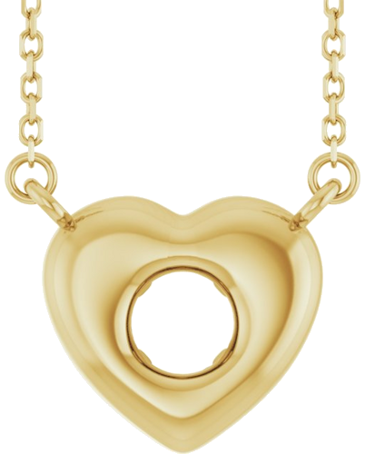 Pakabukas „Accented Heart“ 14k yellow gold Round 4.5mm (1)