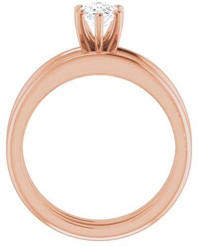 Sužadėtuvių Žiedas „Solitaire“ 585 Rožinis Aukso Pear Shape 8mm x 5mm (7)