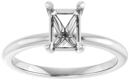 Sužadėtuvių Žiedas 585 Baltojo Aukso Emerald 7mm x 5mm (3)