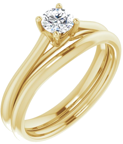 14K Yellow 4.4 mm Round Solitaire Engagement Ring Mounting (6)
