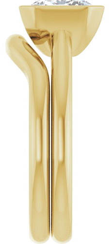 Sužadėtuvių Žiedas „Half Bezel Solitaire“ 585 Geltonojo Aukso Emerald 9mm x 7mm (8)