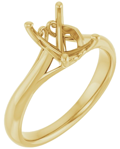 Sužadėtuvių Žiedas „Solitaire“ 14k yellow gold Emerald 8mm x 6mm (1)