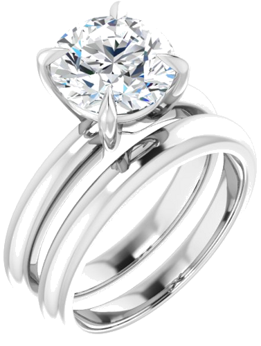 Sužadėtuvių Žiedas „Claw-Prong Solitaire“ 10k white gold Round 8.8mm (6)