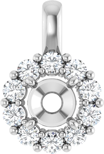14K White 5.5 mm Round 3 8 CTW Natural Diamond Semi-Set Pendant (1)