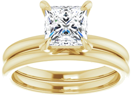 Sužadėtuvių Žiedas „Solitaire“ 585 Geltonojo Aukso Square 6mm (8)