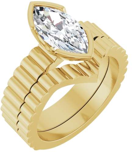Sužadėtuvių Žiedas „Half-Bezel Solitaire“ 14k yellow gold Marquise 12mm x 6mm (6)