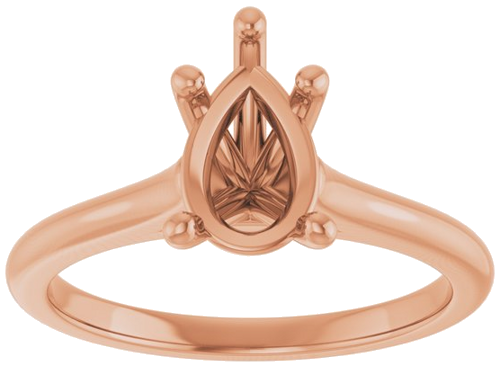 Sužadėtuvių Žiedas „Accented“ 18k rose gold Pear 9mm x 6mm (3)