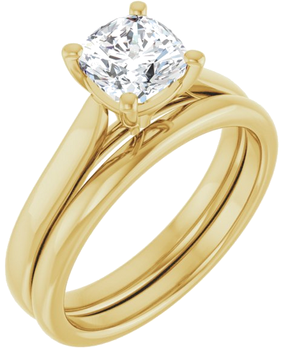 14K Yellow 6 mm Cushion Engagement Ring Mounting (6)