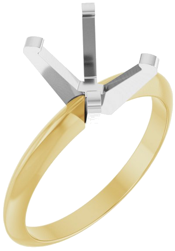 Sužadėtuvių Žiedas „Solitaire“ 14k yellow/white gold Oval 9mm x 7mm (1)