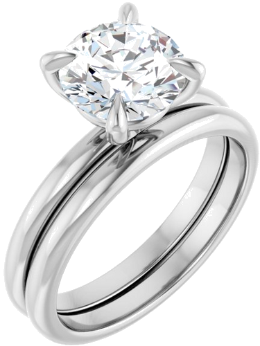 Sužadėtuvių Žiedas „Solitaire“ 950 Platinos Round 8mm (6)