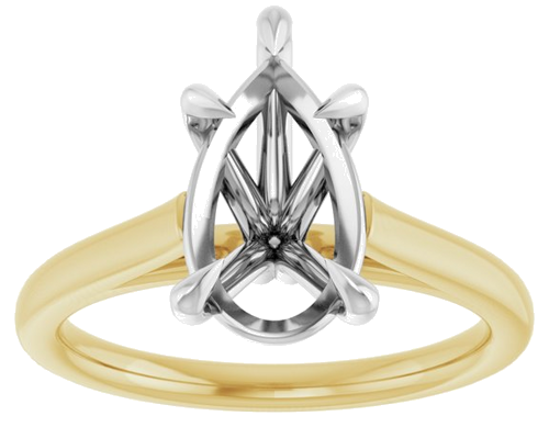 Sužadėtuvių Žiedas „Claw-Pong“ 18k yellow/white gold Pear 11.5mm x 7mm (3)