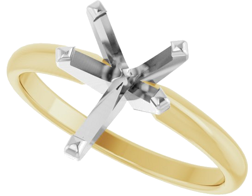 14K Yellow White 10x6.5mm Pear Solitaire Engagement Ring Mounting (5)