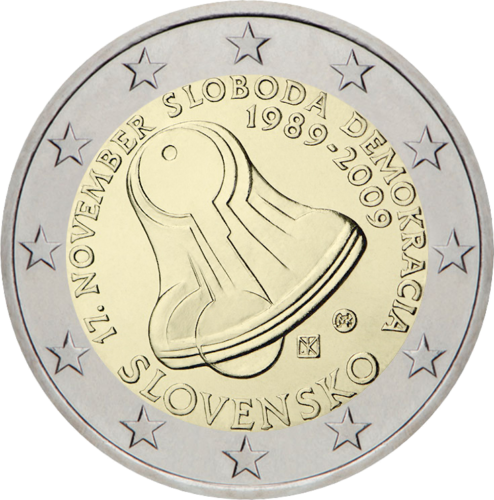 2009 Словакия Свобода и демократия монета 2 евро (1)