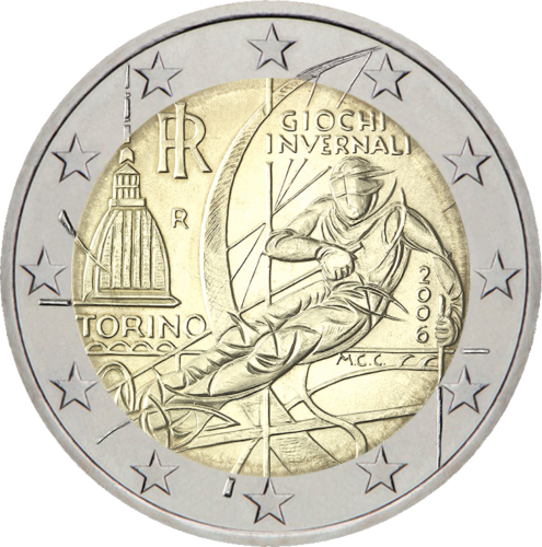 2006 Италия XX зимние Олимпийские игры монета 2 евро (1)