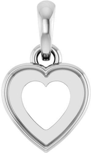 Sterling Silver 6 mm Heart Cabochon Pendant Mounting (1)