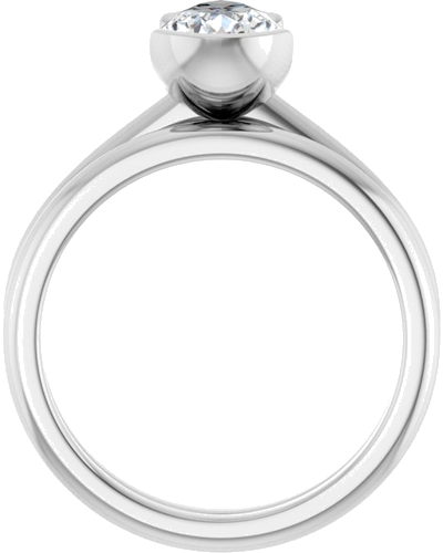 Sužadėtuvių Žiedas „Half-Bezel“ 14k white gold Pear 9mm x 6mm (7)