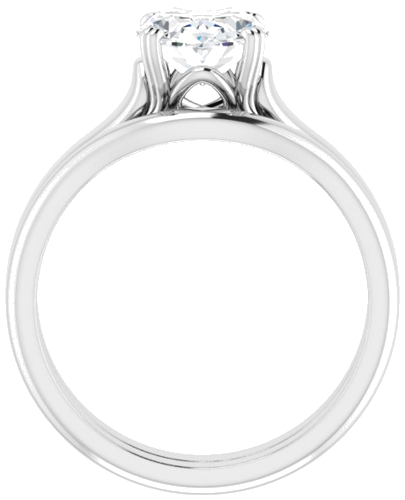 Sužadėtuvių Žiedas „Solitaire“ 14k white gold Oval 9mm x 7mm (7)