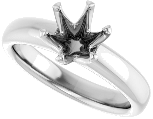 Sužadėtuvių Žiedas „Solitaire“ 585 Baltojo Aukso Round 7mm (5)