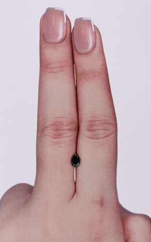 0.34 carat Fancy Black-VVS2 Natūralus Pear Deimantas (1)