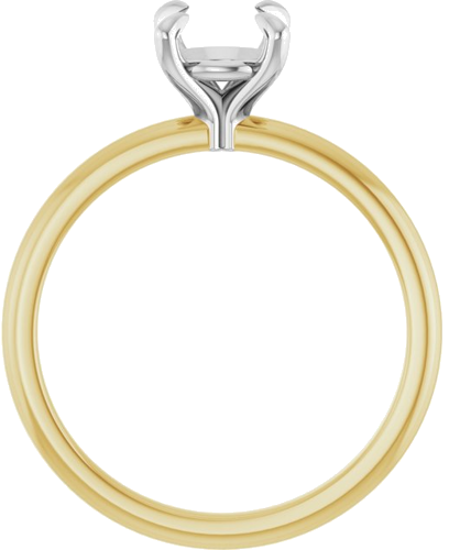 Sužadėtuvių Žiedas „Solitaire“ 14k yellow gold & platinum Round 6.5mm (2)