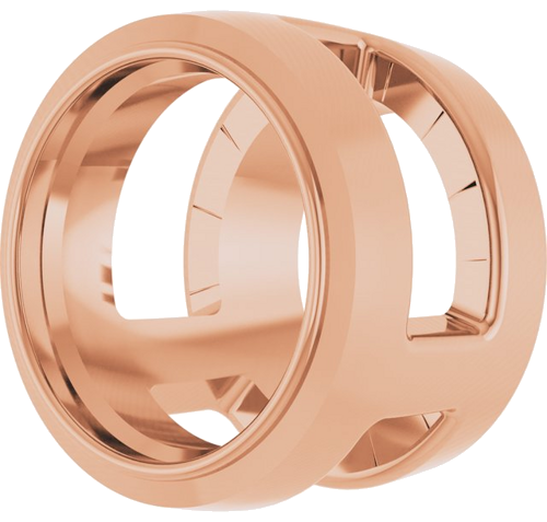 Pakabukas „Round Bezel-Set Slide“ 585 Rožinis Aukso Round 5.2mm (2)